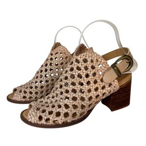 Veracruz Artisans Sandals Heels Woven Leather Slingback Women’s Size US 8 EU 38